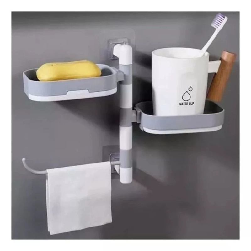 ORGANIZADOR CLICK VENTAS JABONERA DUCHA TOALLAS GIRATORIA BAÑO REPISA - 2