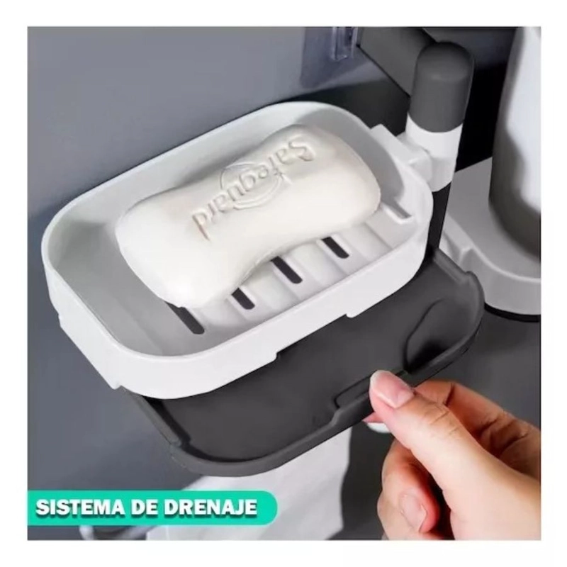 ORGANIZADOR CLICK VENTAS JABONERA DUCHA TOALLAS GIRATORIA BAÑO REPISA - 4