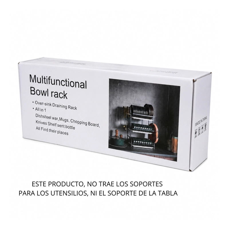 SECADOR ESCURRIDOR DE LOZA PLATOS 3 NIVELES ACERO INOXIDABLE - 4
