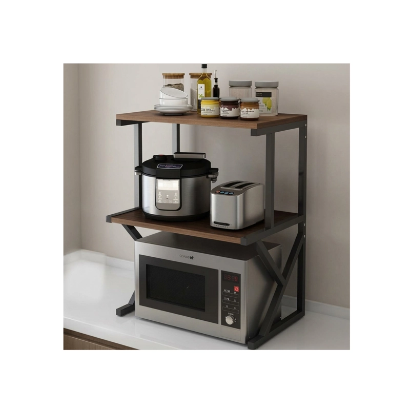 RACK ORGANIZADOR CLICK VENTAS ESTANTE COCINA HORNO MICROONDAS MADERA - 1