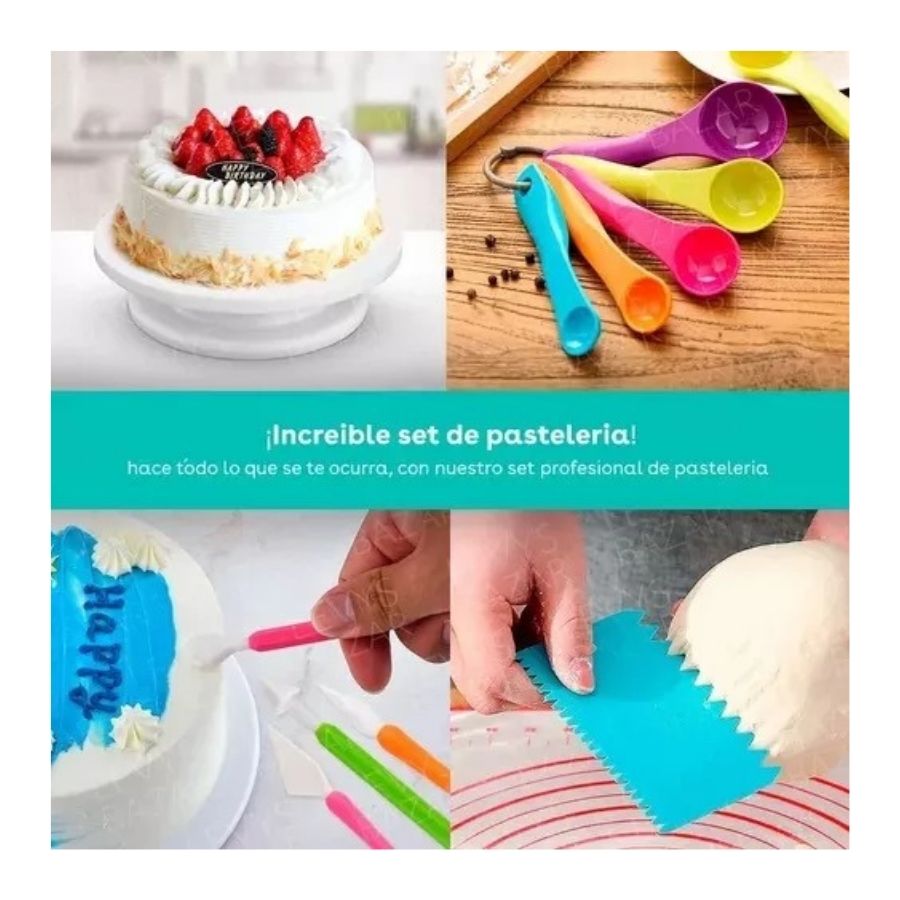 SET 66 PIEZAS REPOSTERIA PLATO GIRATORIO KIT PASTELERÍA - 4