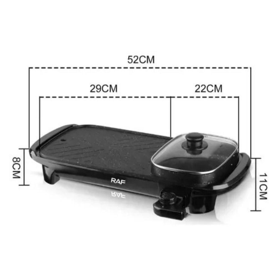 PLANCHA CLICK VENTAS PARRILLERA ELÉCTRICA CON SARTEN 1500W MULTIFUNCIONAL 2 EN 1 - 2