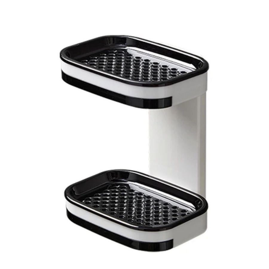 SOPORTE CLICK VENTAS PARED PORTA JABON AUTOADHESIVO DOBLE ORGANIZADOR BAÑO - 1
