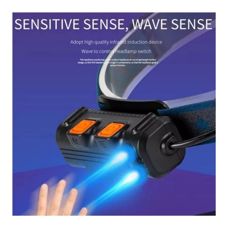 LINTERNA CLICK VENTAS FRONTAL CABEZA LED SENSOR DE MOVIMIENTO RECARGABLE CAMPING - 4