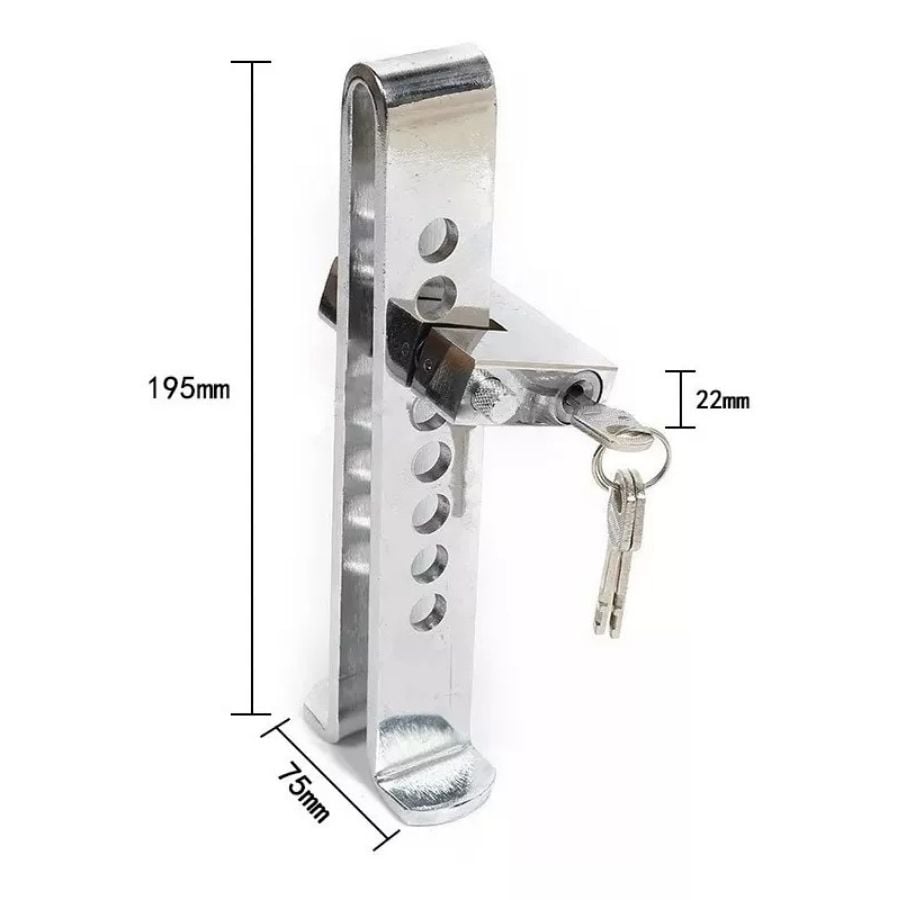 TRABA PEDAL CLICK VENTAS PARA AUTOS CANDADO LLAVE ANTIRROBO SEGURIDAD - 4