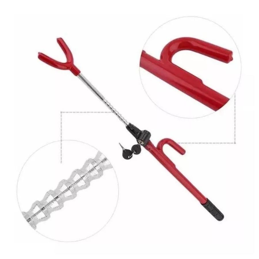 TRABA VOLANTE CLICK VENTAS ANTI ROBO REFORZADO PARA AUTO - 4