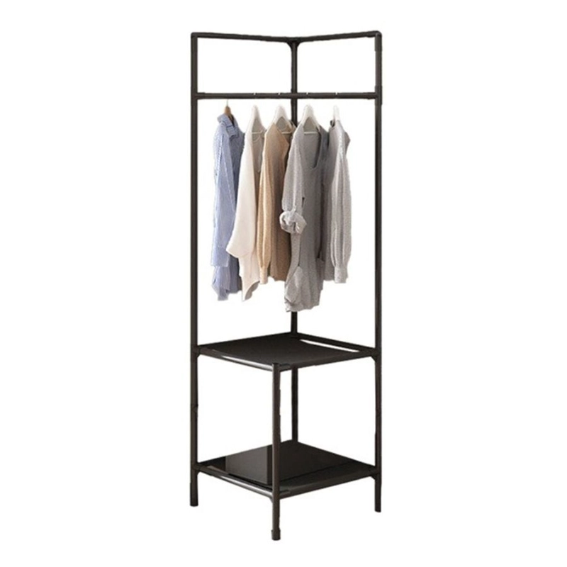 PERCHERO ORGANIZADOR METALICO ESQUINERO 2 ESTANTES ROPA - 2