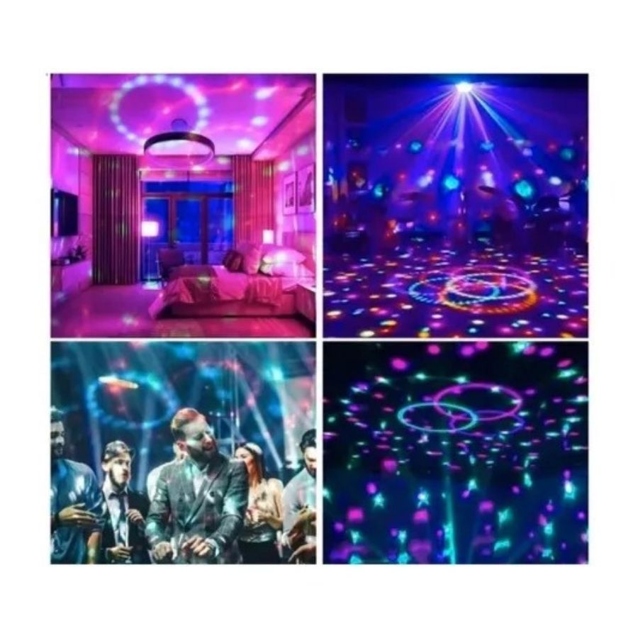BOLA LUCES LED CLICK VENTAS LÁSER DISCO MULTICOLOR CON CONTROL REMOTO - 3