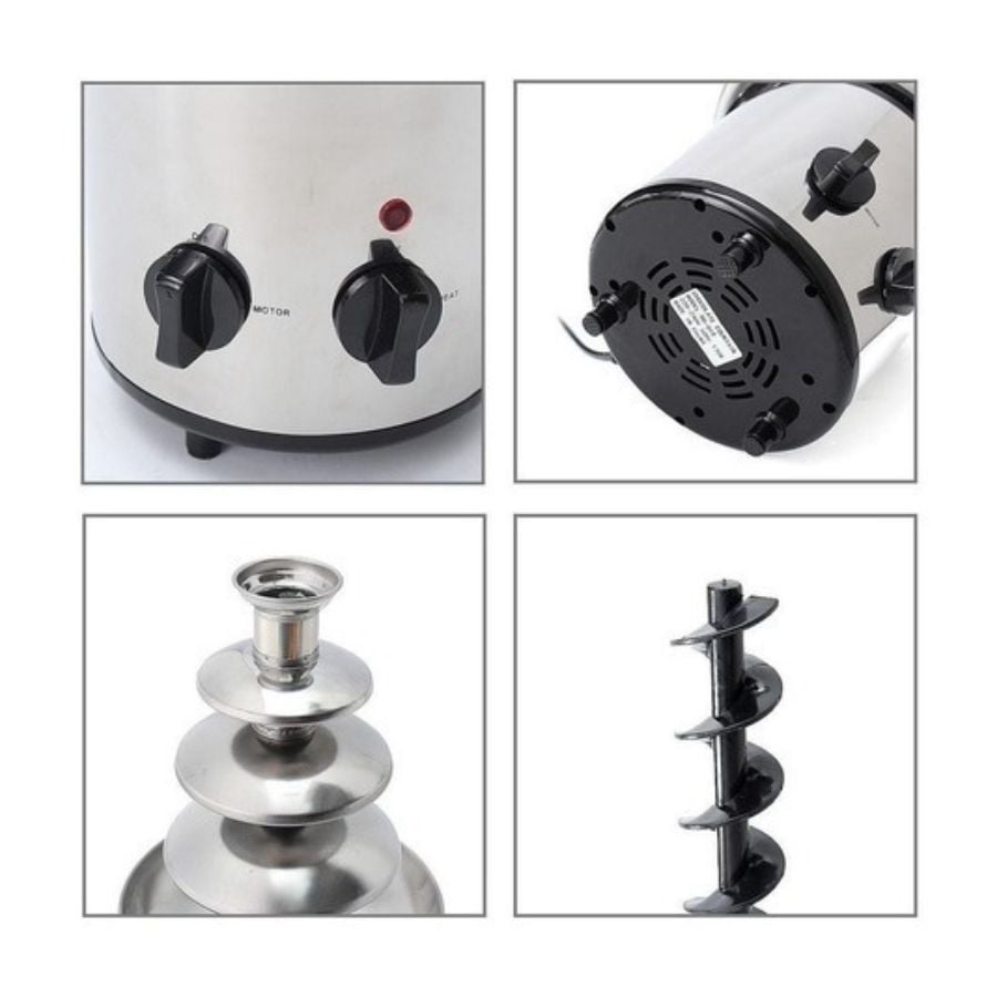 CASCADA FUENTE DE CHOCOLATE FONDUE 4 NIVELES ACERO INOXIDABLE - 5