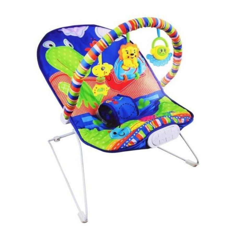 SILLA CLICK VENTAS BEBÉ MECEDORA CON VIBRACIÓN MOVILES Y MÚSICA AZUL - 1