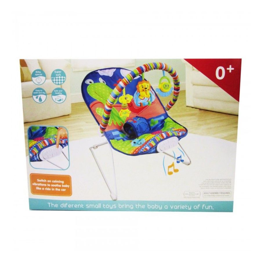SILLA CLICK VENTAS BEBÉ MECEDORA CON VIBRACIÓN MOVILES Y MÚSICA AZUL - 2