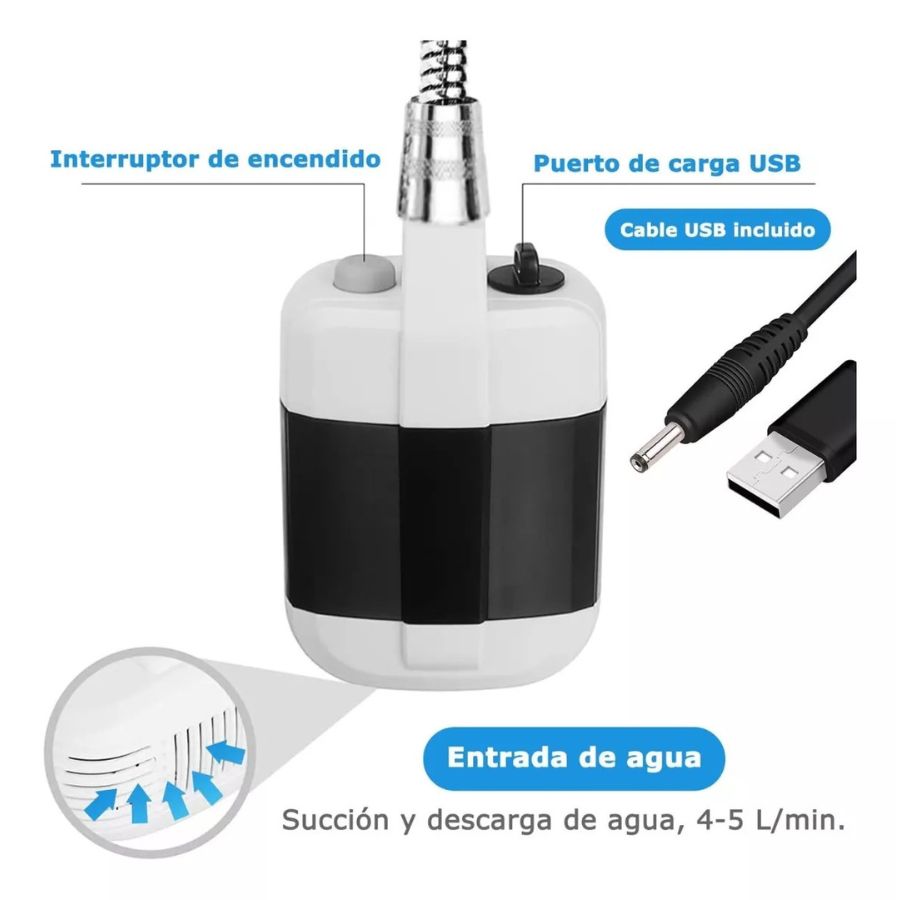 DUCHA REGADERA CLICK VENTAS PORTÁTIL PARA EXTERIORES CAMPING AIRE LIBRE - 6