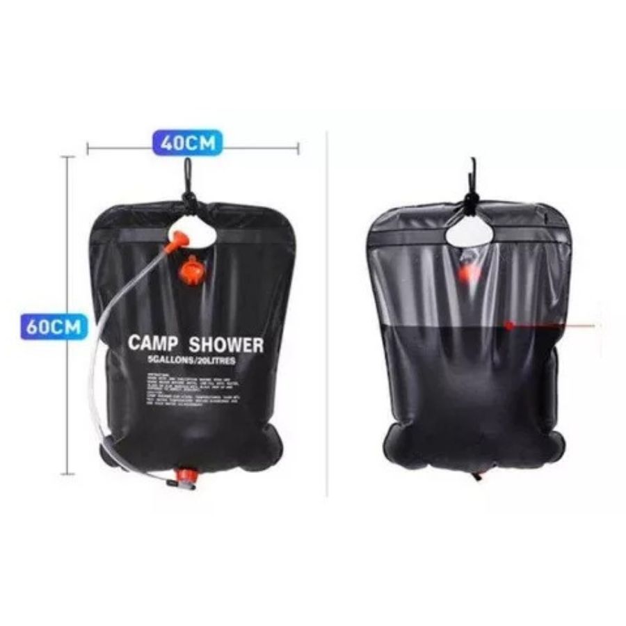 DUCHA SOLAR CLICK VENTAS PVC PORTATIL CAMPING OUTDOOR ACAMPAR AIRE LIBRE 20L - 4