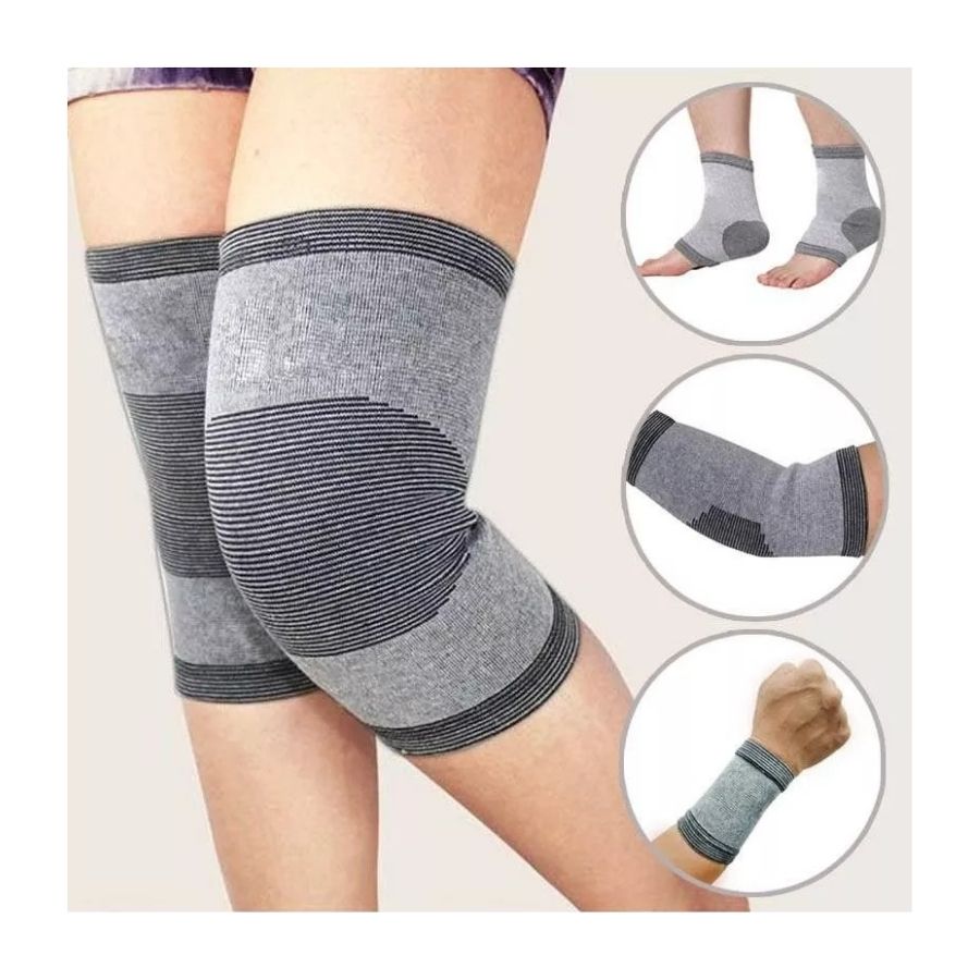 SET COMPLETO RODILLERA CLICK VENTAS NYLON TOBILLERA CODERA MUÑEQUERA COMPRESION - 1