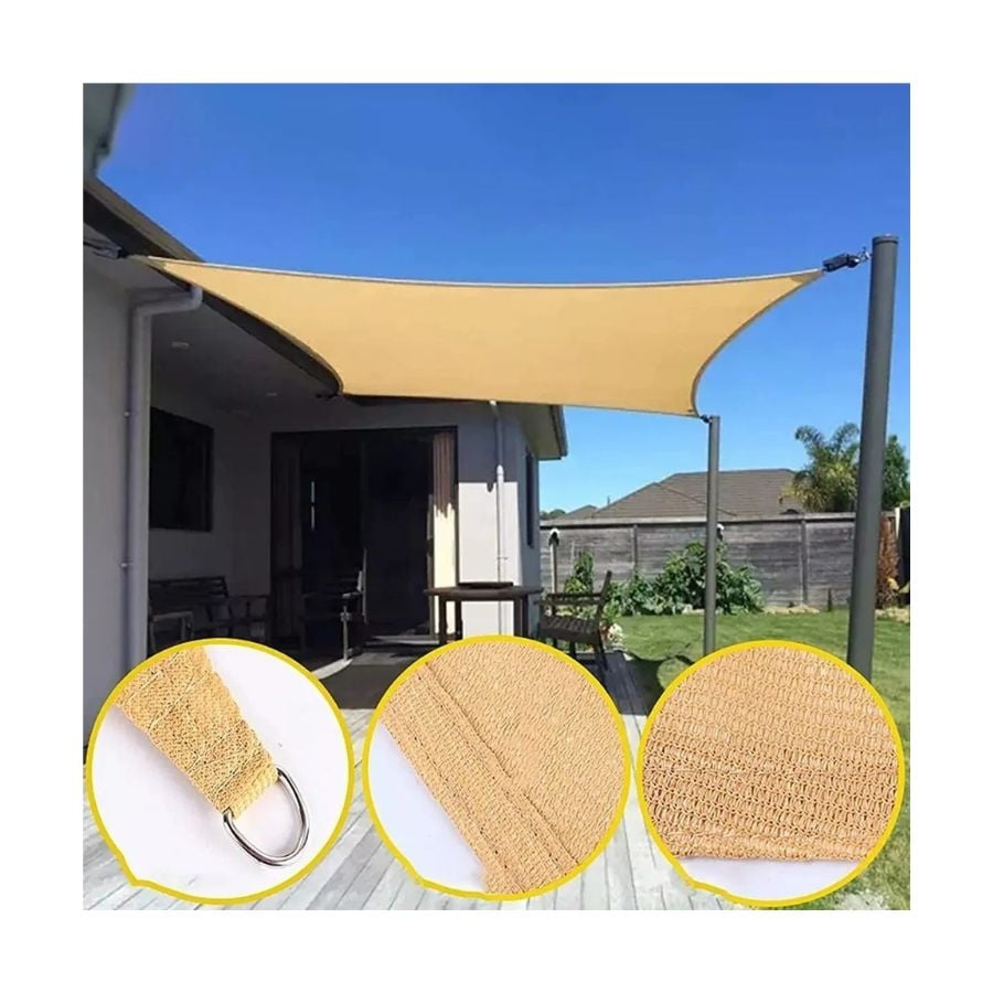 CARPA TOLDO VELA RECTANGULAR IMPERMEABLE SOMBREADOR 5X4M - 3