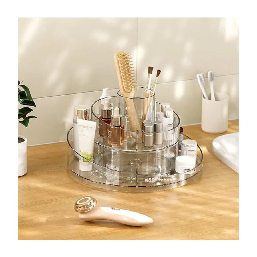 ORGANIZADOR DE MAQUILLAJE GIRATORIA 360 2 NIVELES - 3
