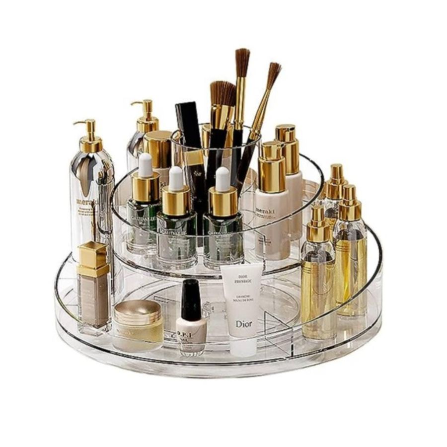 ORGANIZADOR DE MAQUILLAJE GIRATORIA 360 2 NIVELES - 4