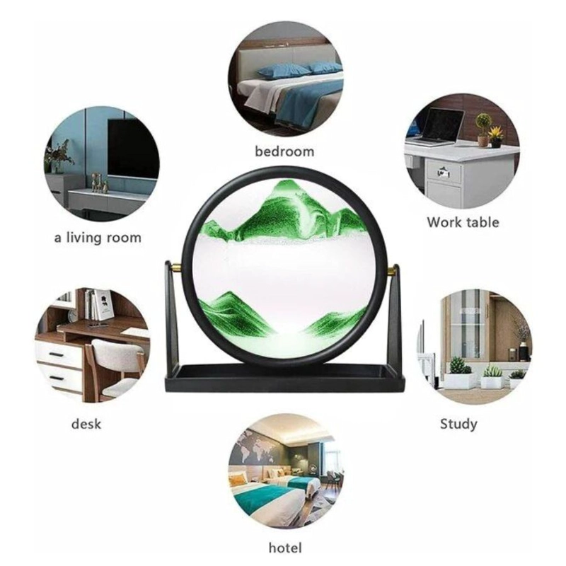 LÁMPARA LED CLICK VENTAS VERDE 3D RELOJ DE ARENA EN MOVIMIENTO - 2