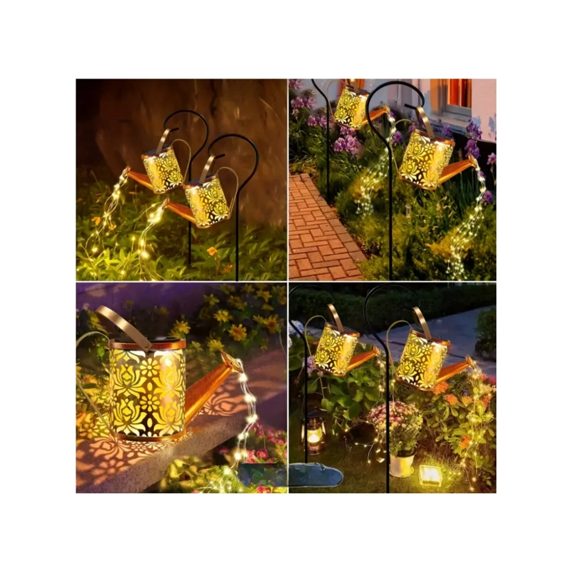 Regadera Hueca Solar Led Decorativa con Cascada Impermeable - 3