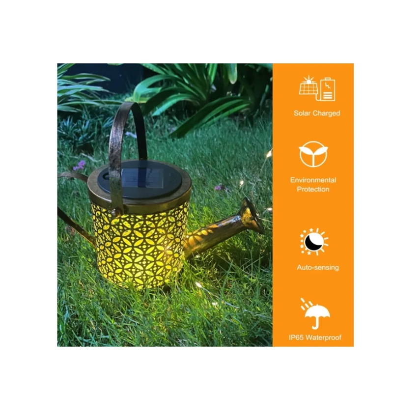 Regadera Hueca Solar Led Decorativa con Cascada Impermeable - 4