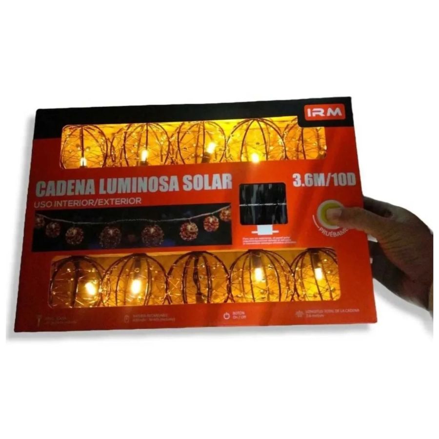 GUIRNALDA CLICK VENTAS CARGA SOLAR 36 M LUZ LED COLOR CÁLIDO - 4