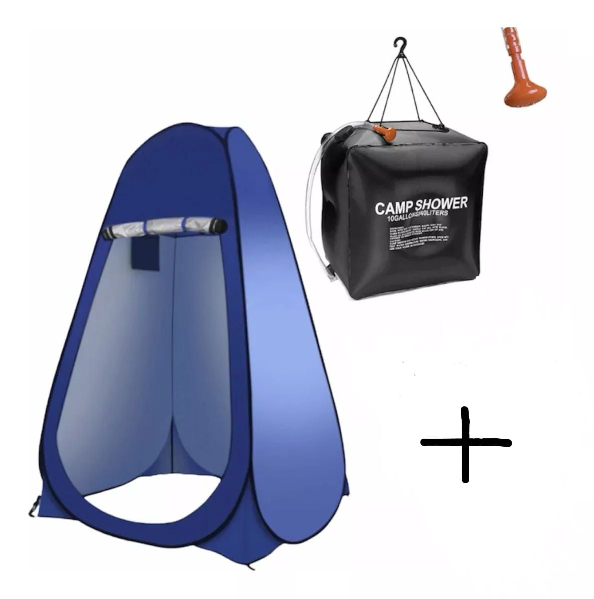 PACK CARPA BAÑO CLICK VENTAS VESTIDOR PORTÁTIL Y DUCHA PORTATIL SOLAR 40L - 2