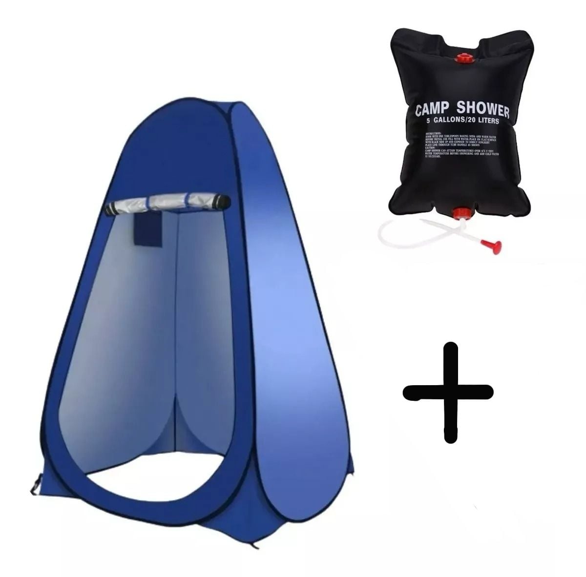 PACK CARPA BAÑO CLICK VENTAS VESTIDOR PORTÁTIL Y DUCHA PORTATIL SOLAR 20L - 2