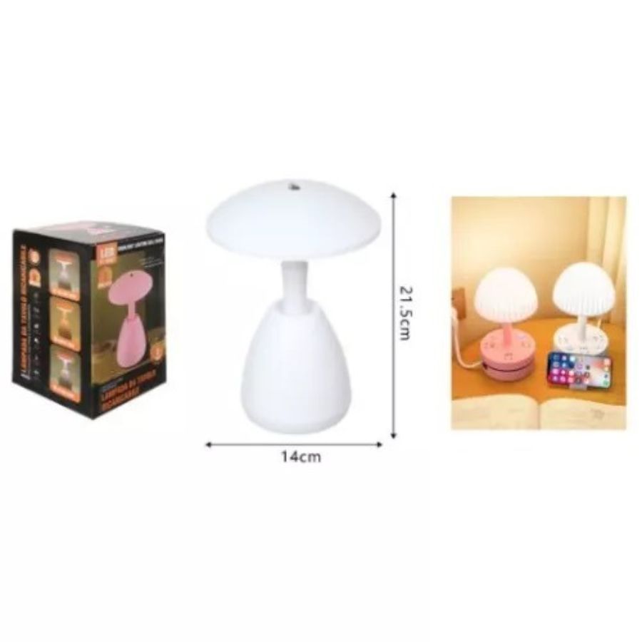 LÁMPARA DE MESA CLICK VENTAS LED LUZ NOCTURNA USB REGULABLE TÁCTIL BLANCO - 4
