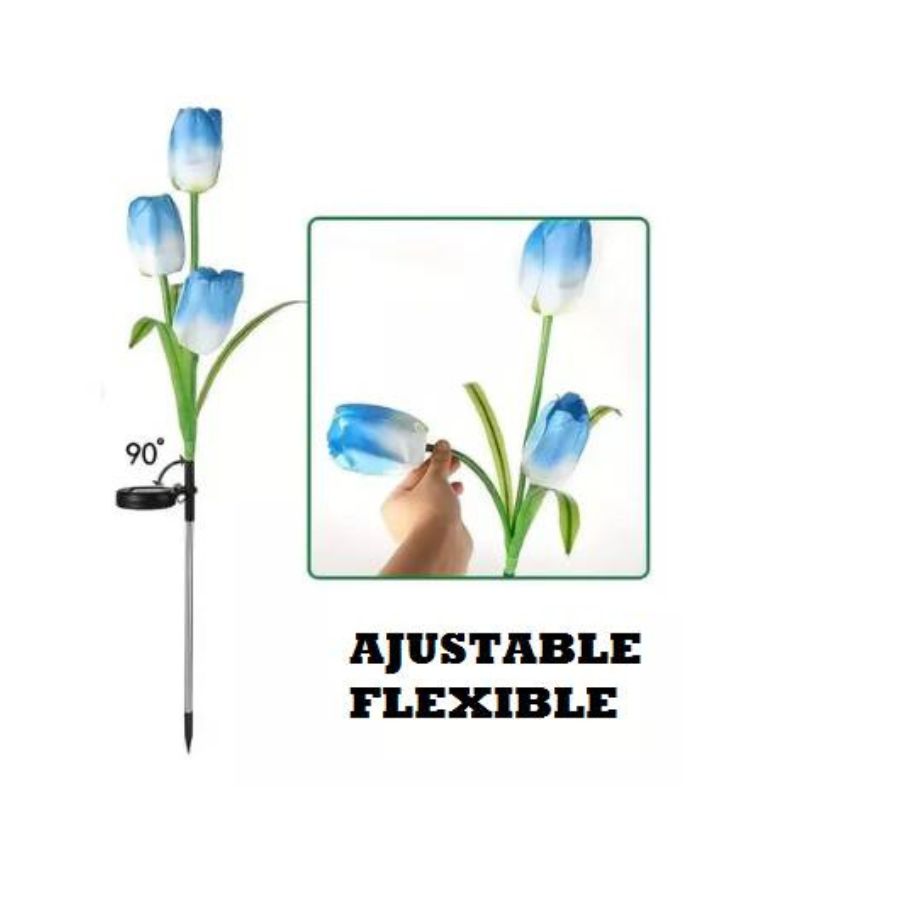ESTACA LED CLICK VENTAS TULIPAN AZUL ARTIFICIAL SOLAR - 3