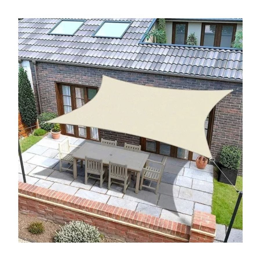 TOLDO VELA DE SOMBRA RECTANGULAR PARA PATIO JARDÍN 2X3 M - 3