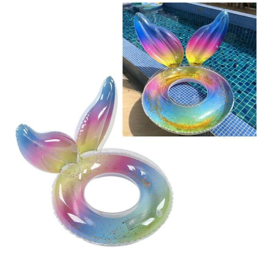 FLOTADOR CLICK VENTAS SALVAVIDAS NIÑA COLA DE SIRENA 90CM PLAYA PISCINA - 2