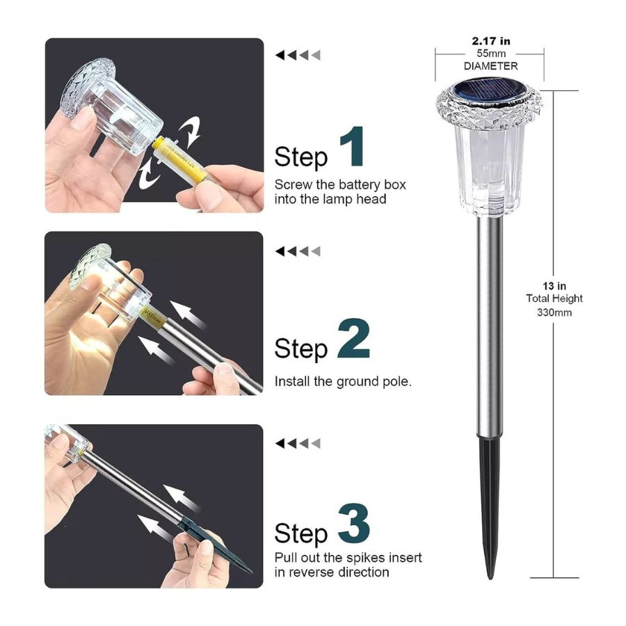 SET CLICK VENTAS DE LUCES PARA CAMINO ACERO INOX 6PCS - 4