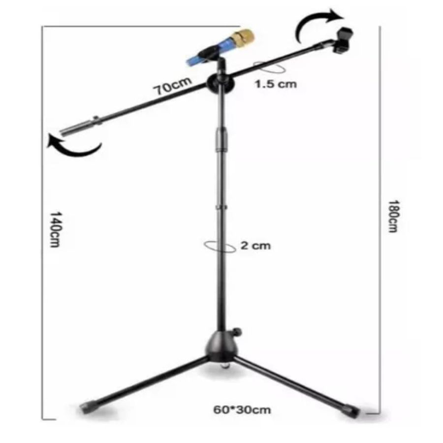SOPORTE CLICK VENTAS PARA MICRÓFONO ATRIL CON BOOM PROFESIONAL PEDESTAL - 3
