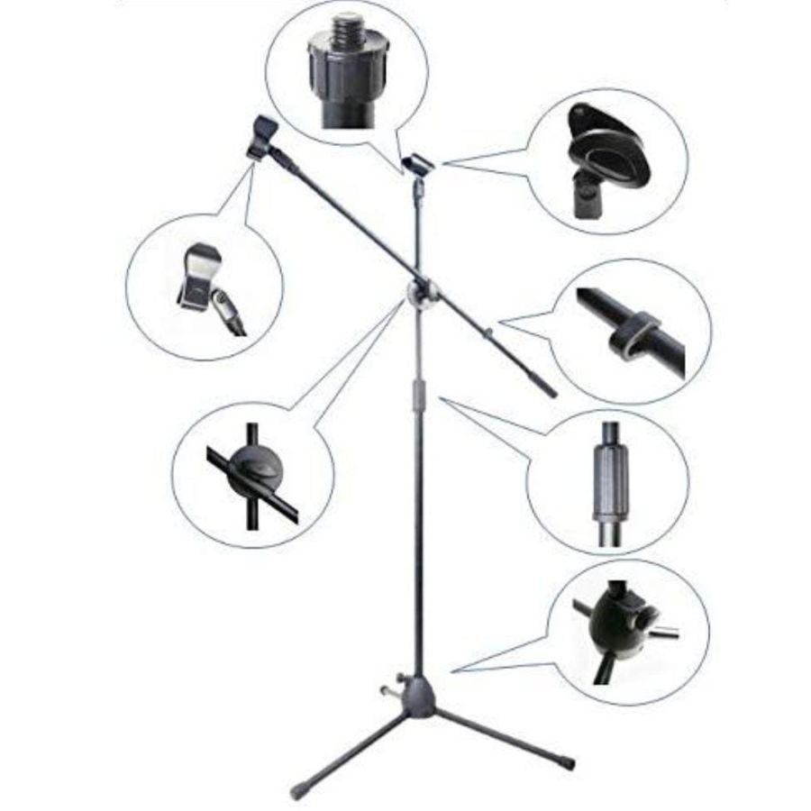 SOPORTE CLICK VENTAS PARA MICRÓFONO ATRIL CON BOOM PROFESIONAL PEDESTAL - 5