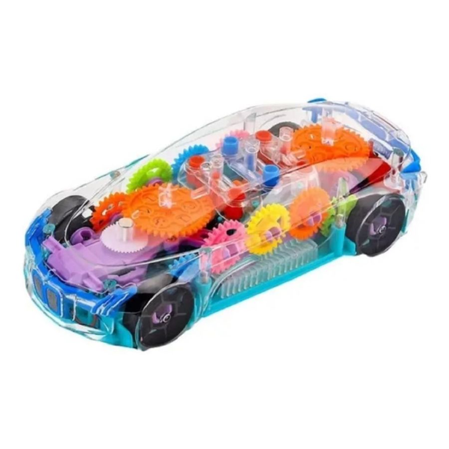 AUTO TRANSPARENTE DE ENGRANAJE CON LUZ Y SONIDO - 1