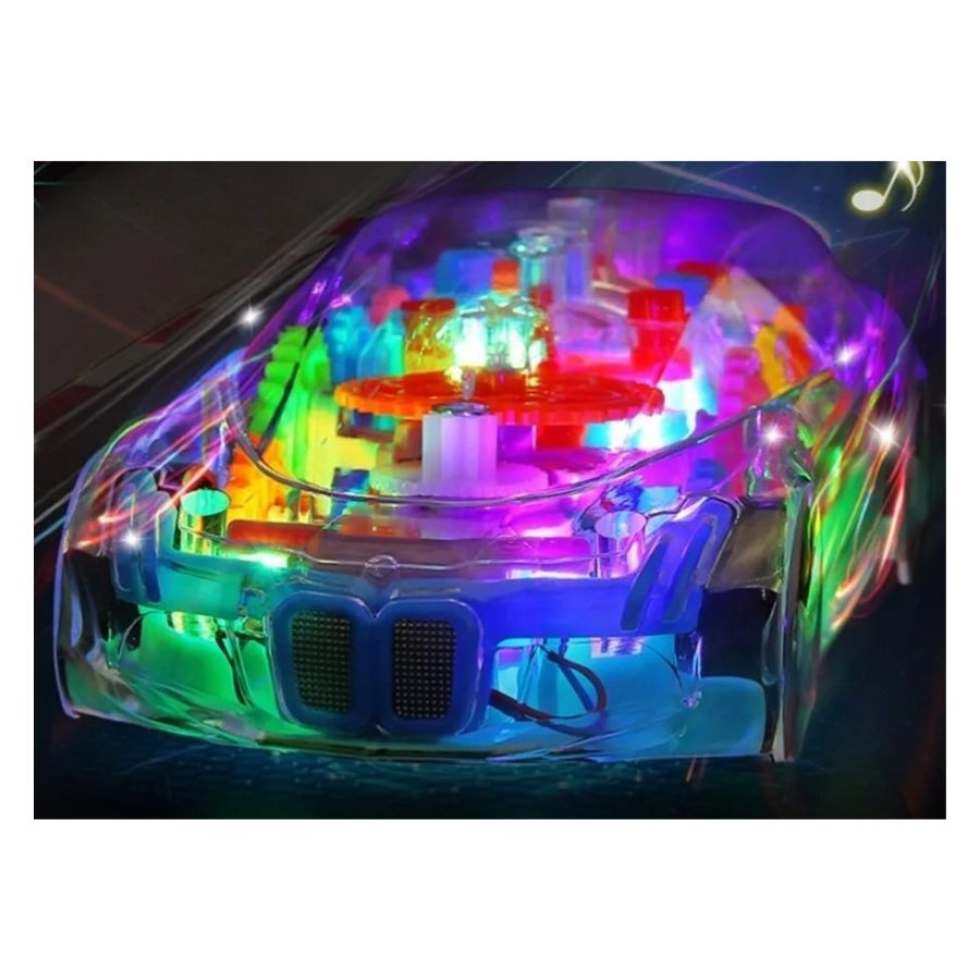 AUTO TRANSPARENTE DE ENGRANAJE CON LUZ Y SONIDO - 4