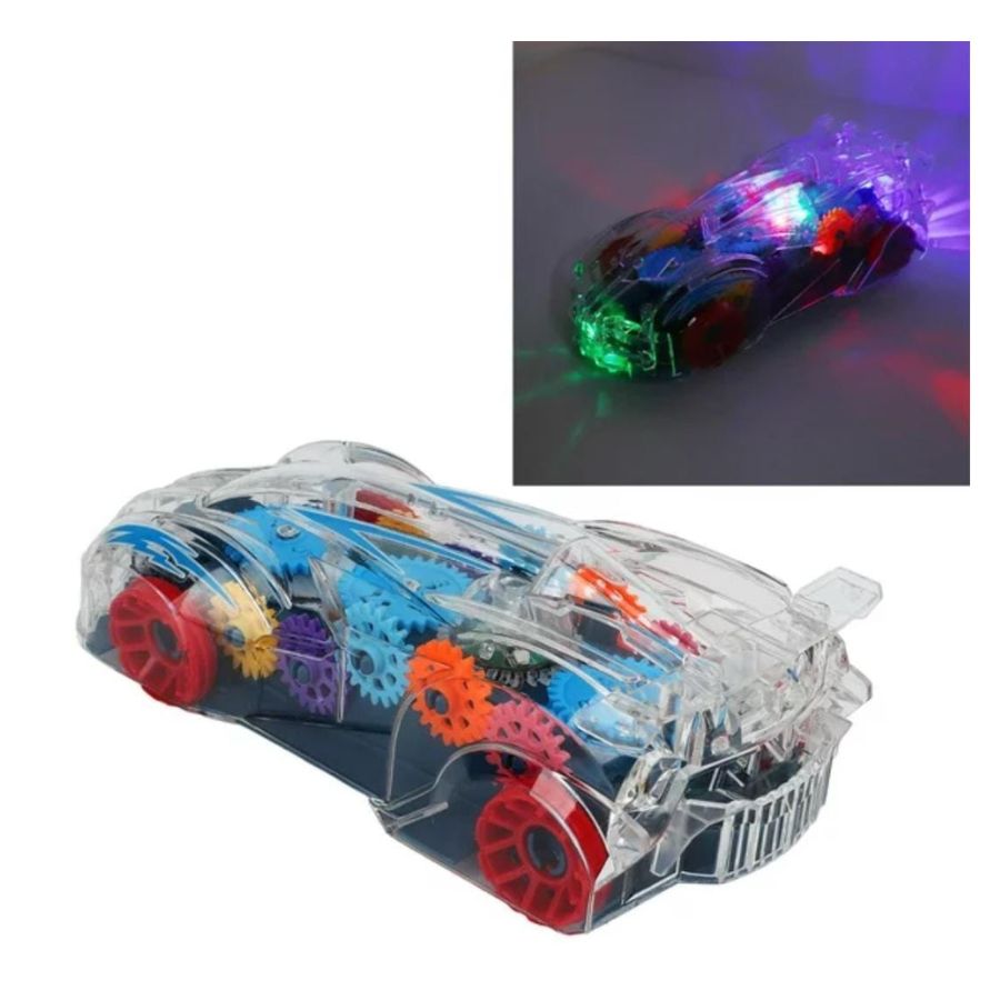 AUTO TRANSPARENTE DE ENGRANAJE CON LUZ Y SONIDO - 5
