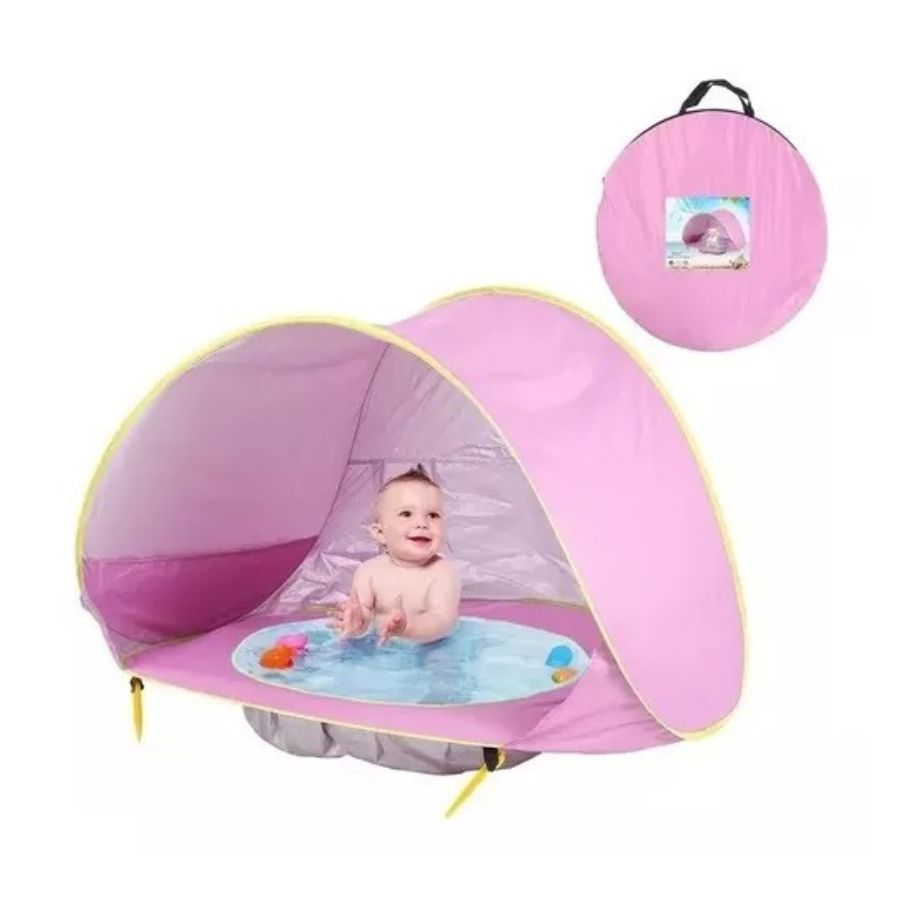 CARPA PISCINA PARA BEBÉS CARPA DE PLAYA CON PISCINA ROSA - 2