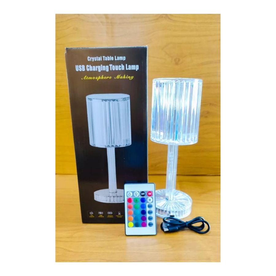 LÁMPARA MESA LED RECARGABLE USB CRISTAL TOUCH RGB - 2