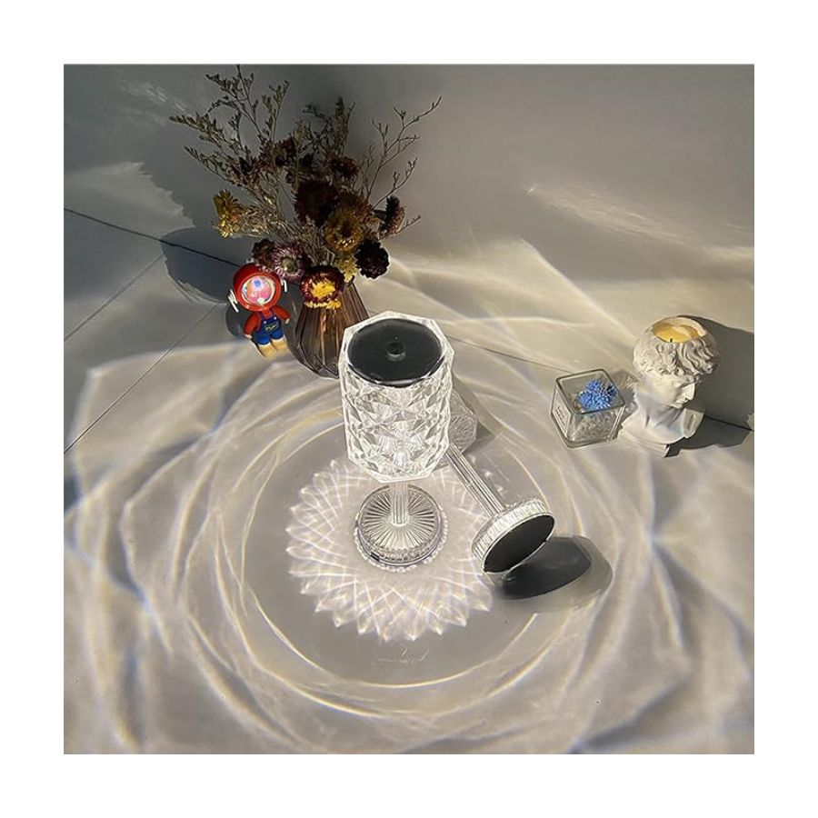 LÁMPARA MESA LED RECARGABLE USB CRISTAL TOUCH RGB - 4