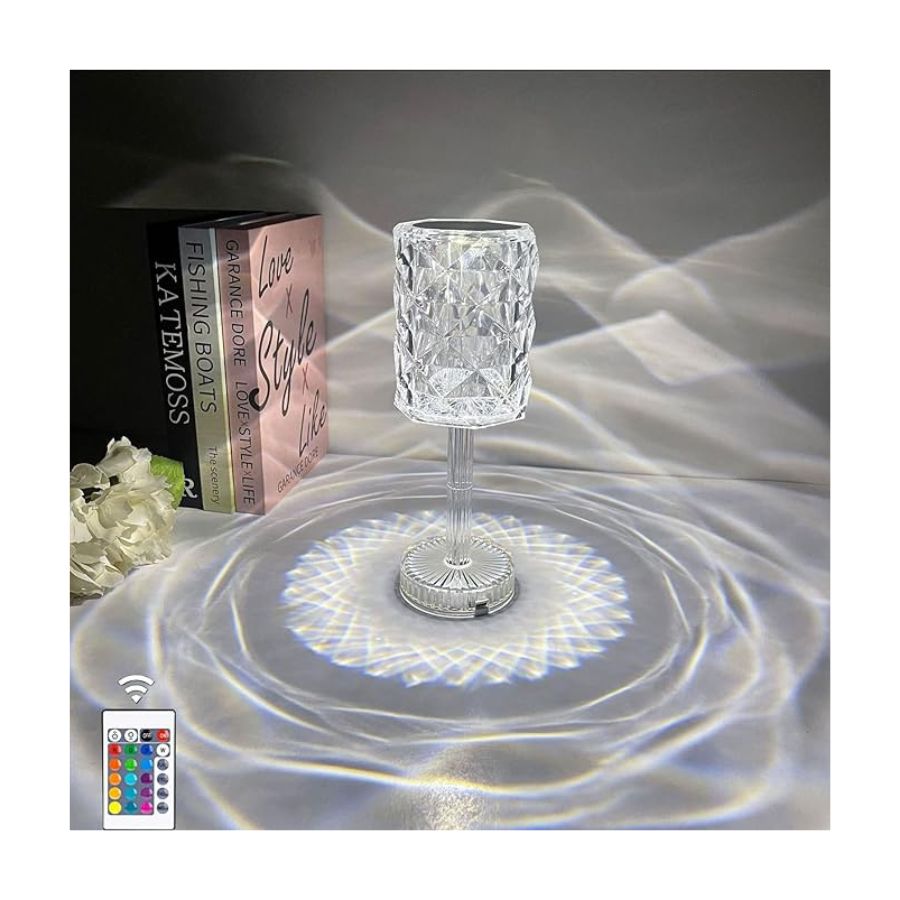 LÁMPARA MESA LED RECARGABLE USB CRISTAL TOUCH RGB - 5