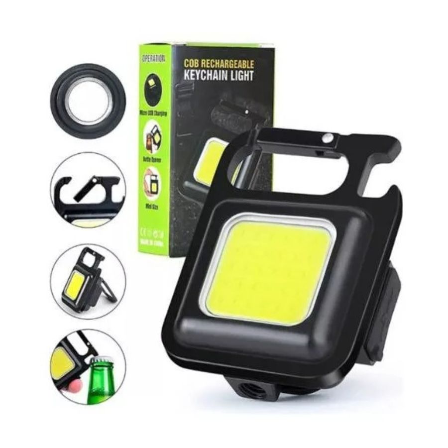 LINTERNA LED COB LLAVERO Y DESTAPADOR RECARGABLE - 1
