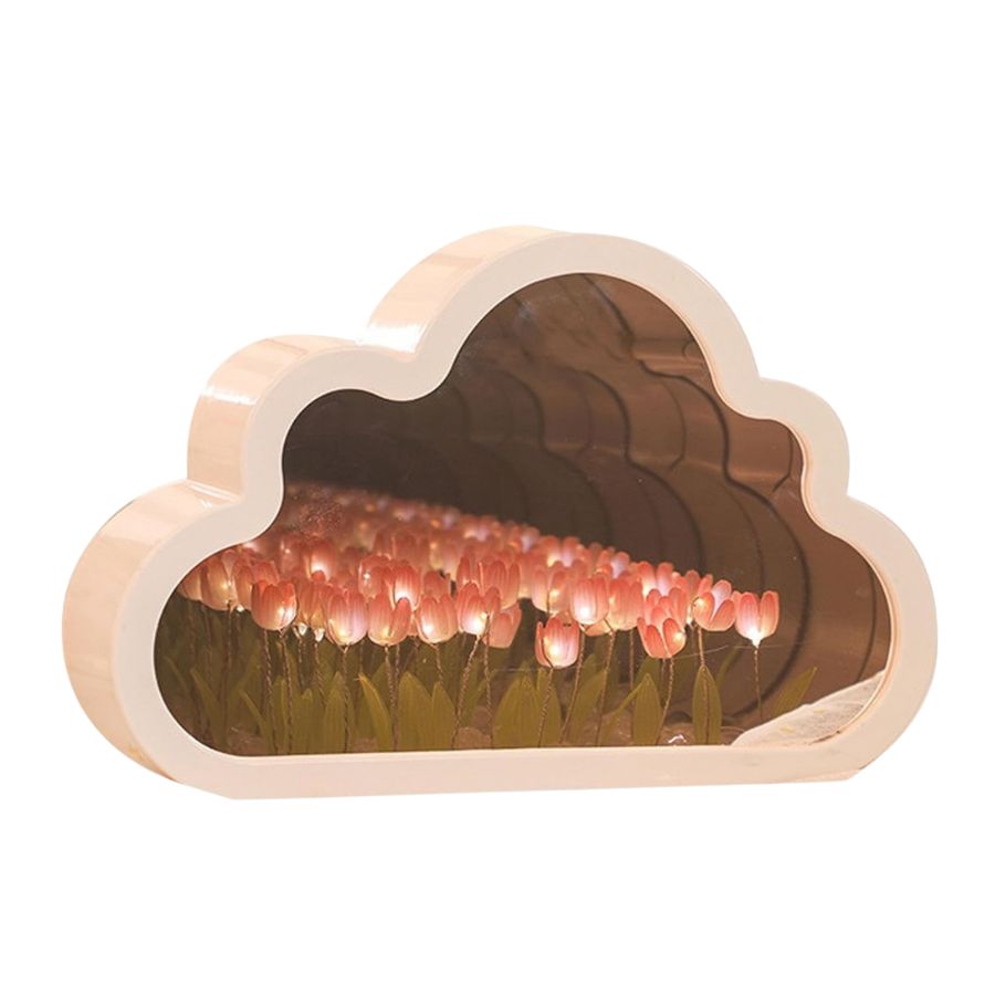 LÁMPARA DE TULIPANES ESPEJO DE MESA DECORACIÓN LED - 1