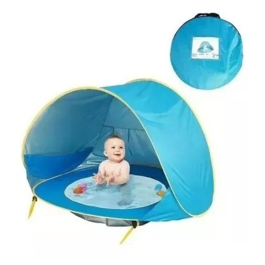 CARPA PISCINA PARA BEBÉS CARPA DE PLAYA CON PISCINA AZUL - 2