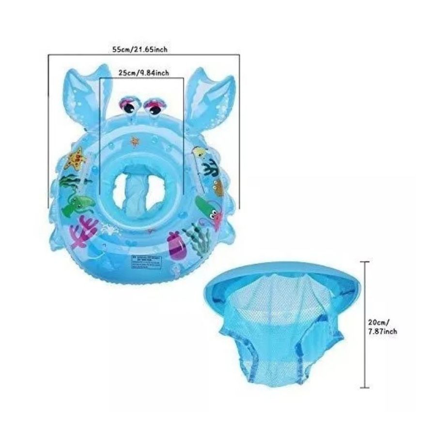 FLOTADOR INFLABLE BEBES DE PISCINA PLAYA DISEÑO CANGREJO ROSA - 3