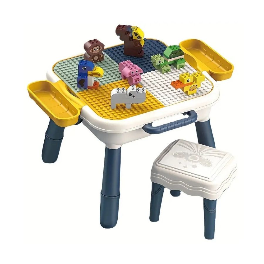 BLOQUES DE CONSTRUCCION ENSAMBLADOS MESA Y SILLA NIÑOS - 1