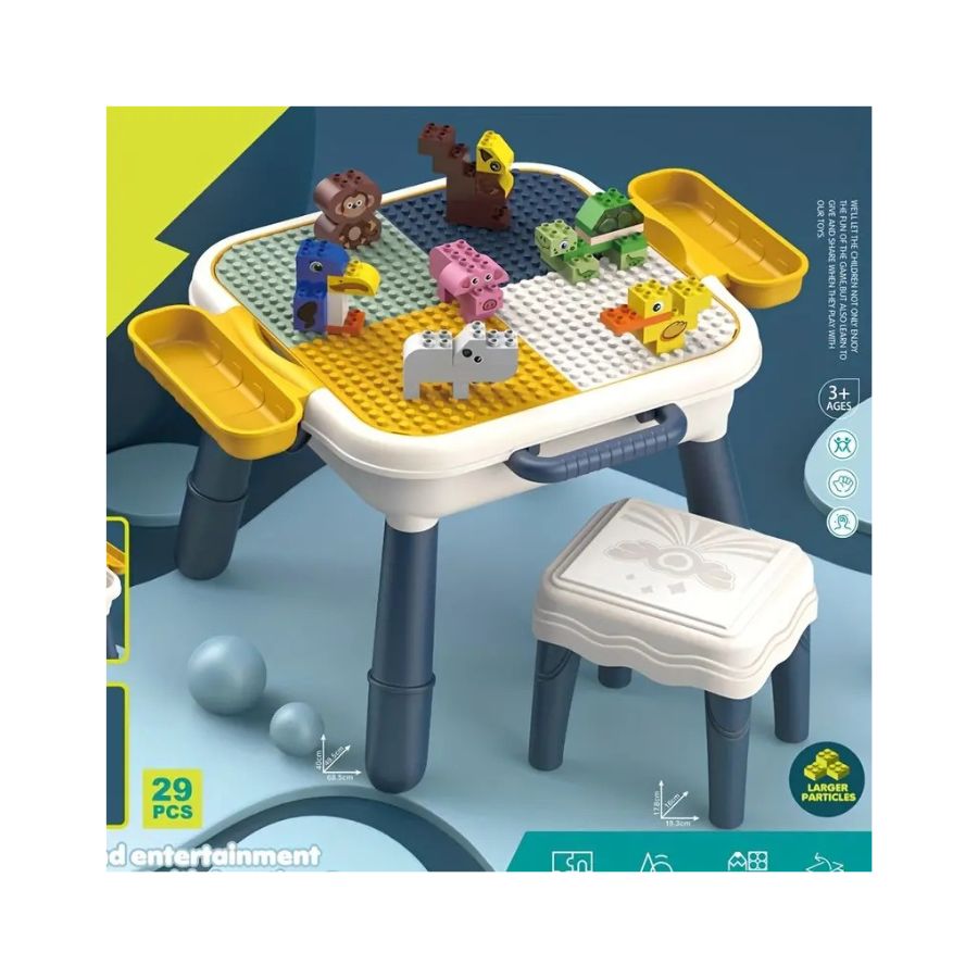 BLOQUES DE CONSTRUCCION ENSAMBLADOS MESA Y SILLA NIÑOS - 3
