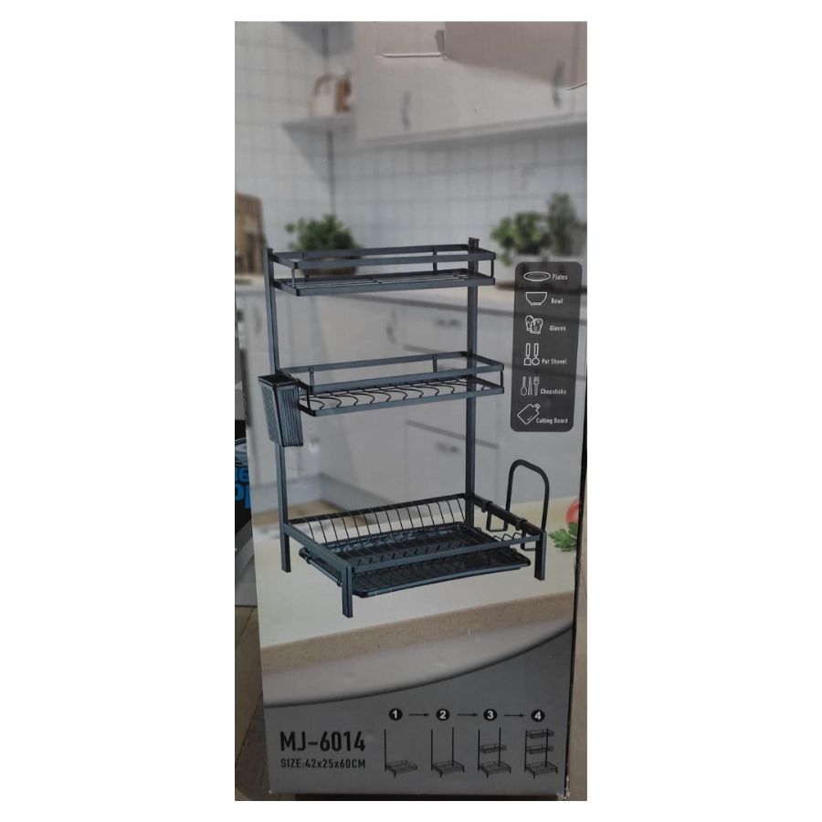 SECADOR ESCURRIDOR DE LOZA PLATOS 3 NIVELES ACERO INOXIDABLE - 2