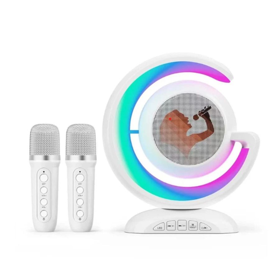 PARLANTE CLICK VENTAS KARAOKE BLUETOOTH LUZ COLORIDA MICRÓFONO DUAL - 1