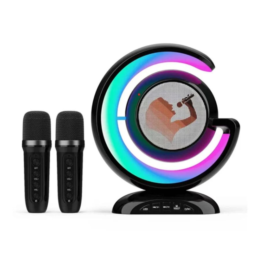 PARLANTE CLICK VENTAS KARAOKE BLUETOOTH LUZ COLORIDA MICRÓFONO DUAL - 2
